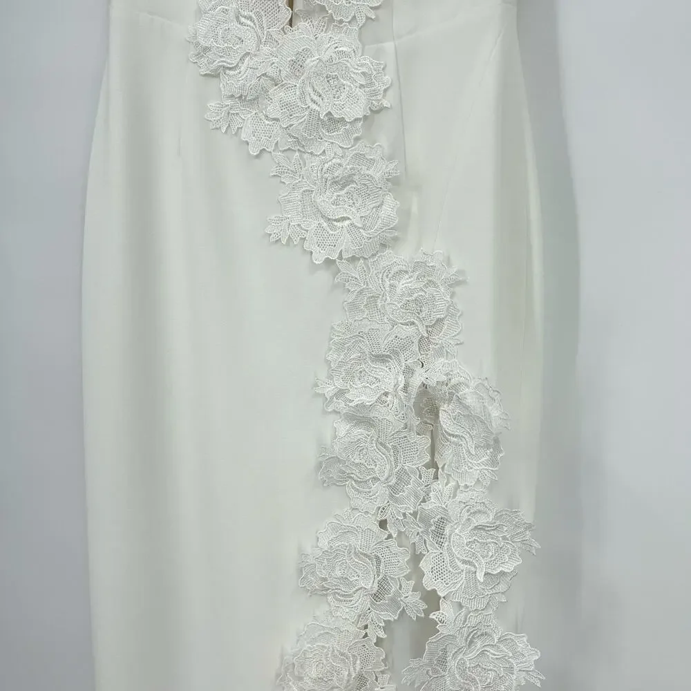 Elegant White Strapless Maxi Dress - Picture 8 of 16